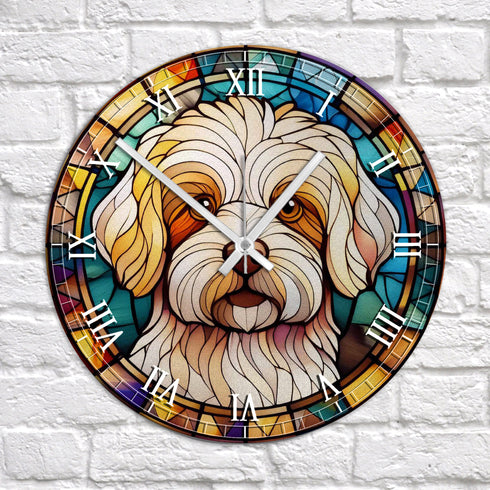 Bichon Frise Suncatcher Effect Clock